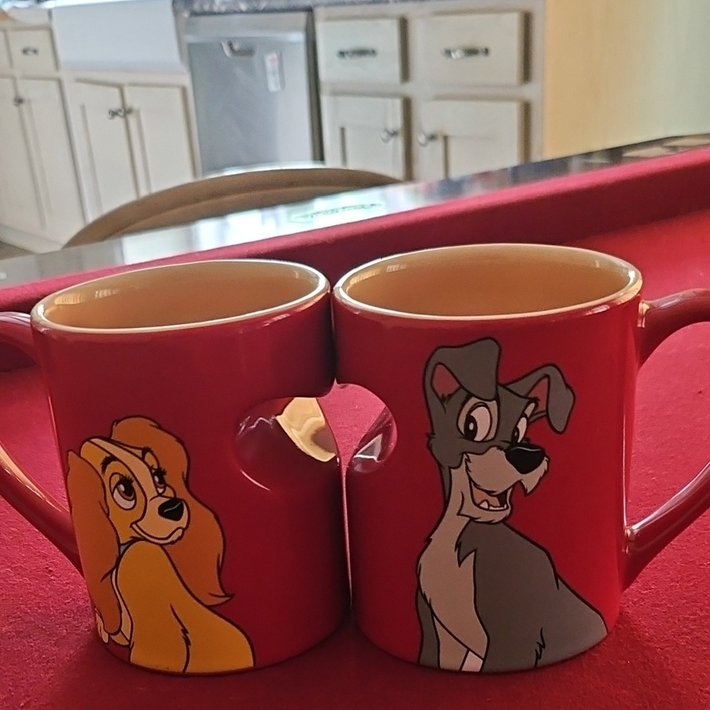 Red Disney Lady and the Tramp Mugs